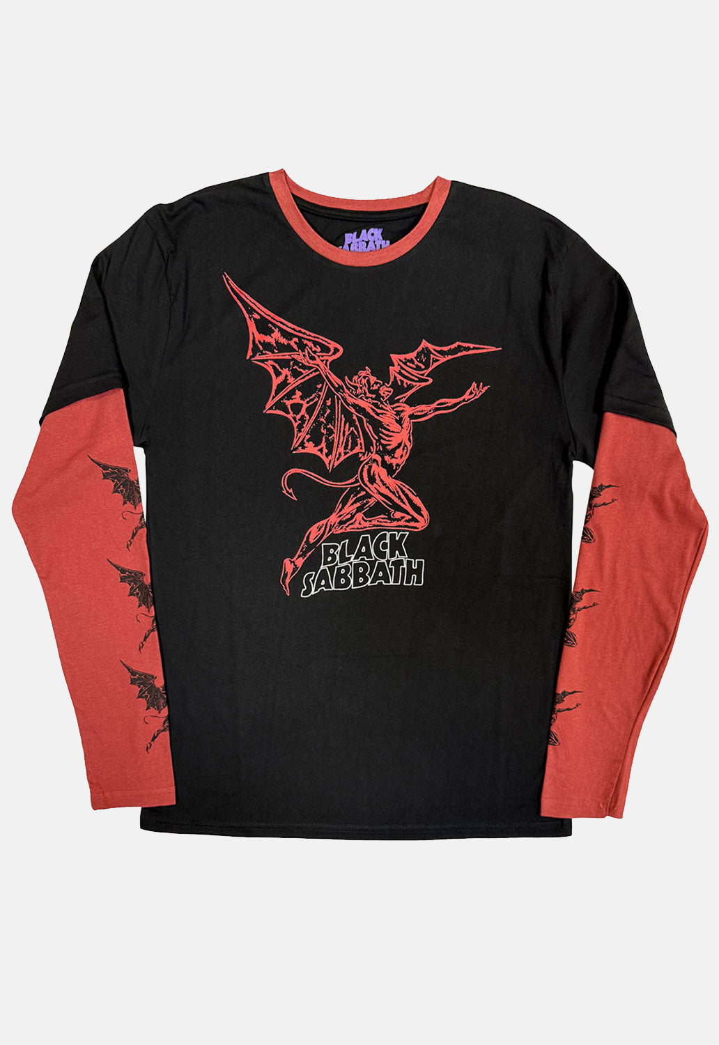 Red Henry Layered Long Sleeved Top