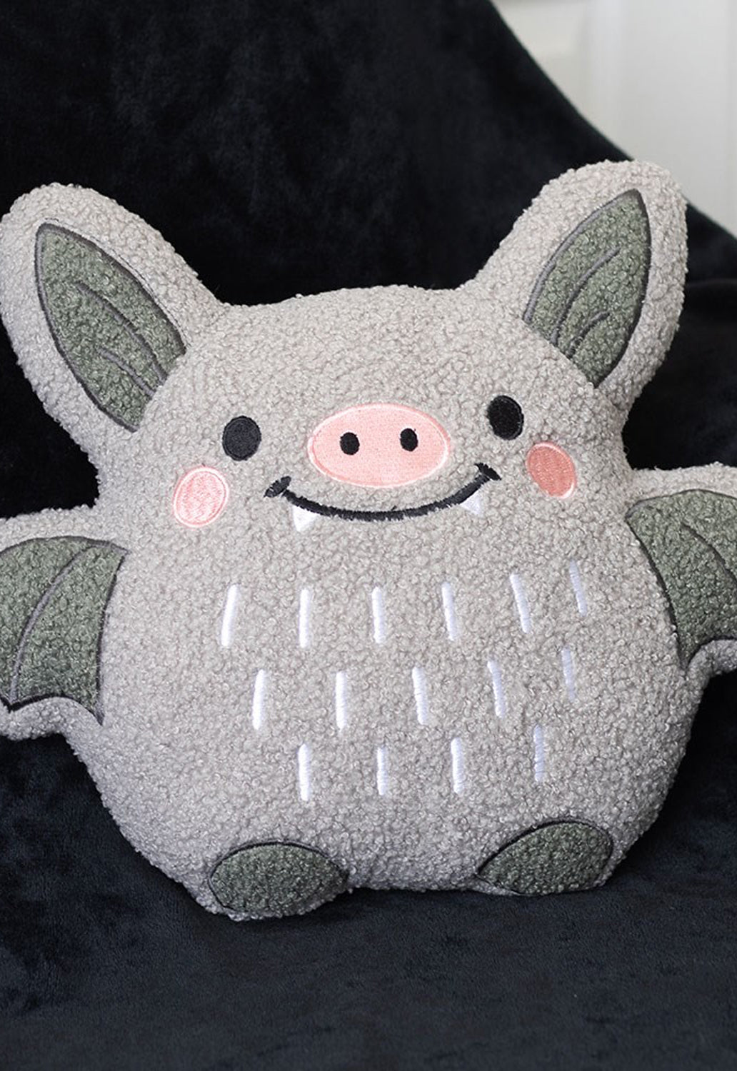 Cute Bat Boucle Cushion