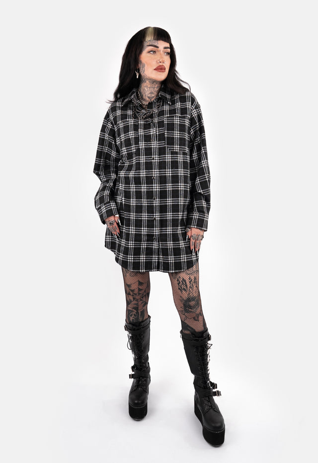 Brigid Check Shirt Mini Dress