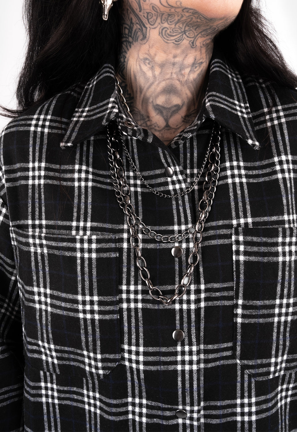 Brigid Check Shirt Mini Dress