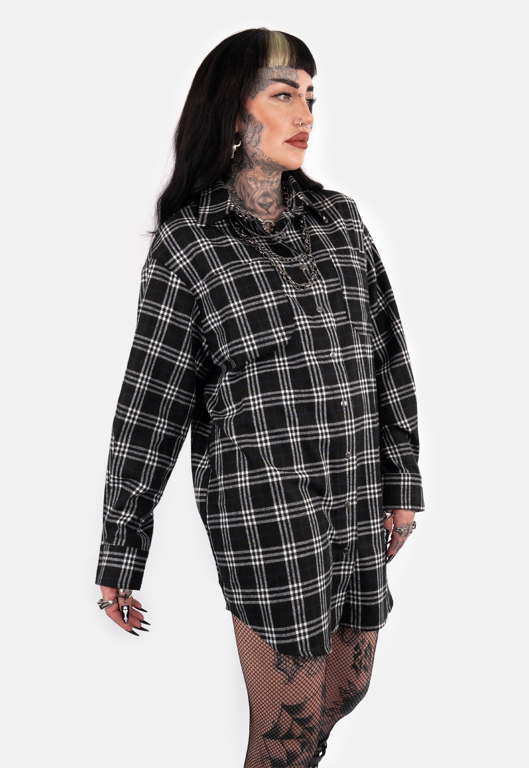 Brigid Check Shirt Mini Dress