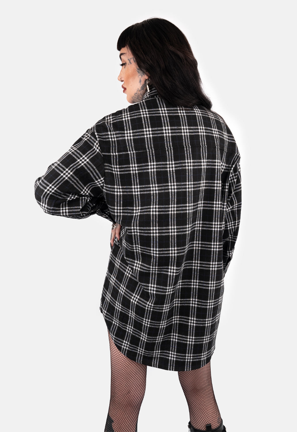 Brigid Check Shirt Mini Dress