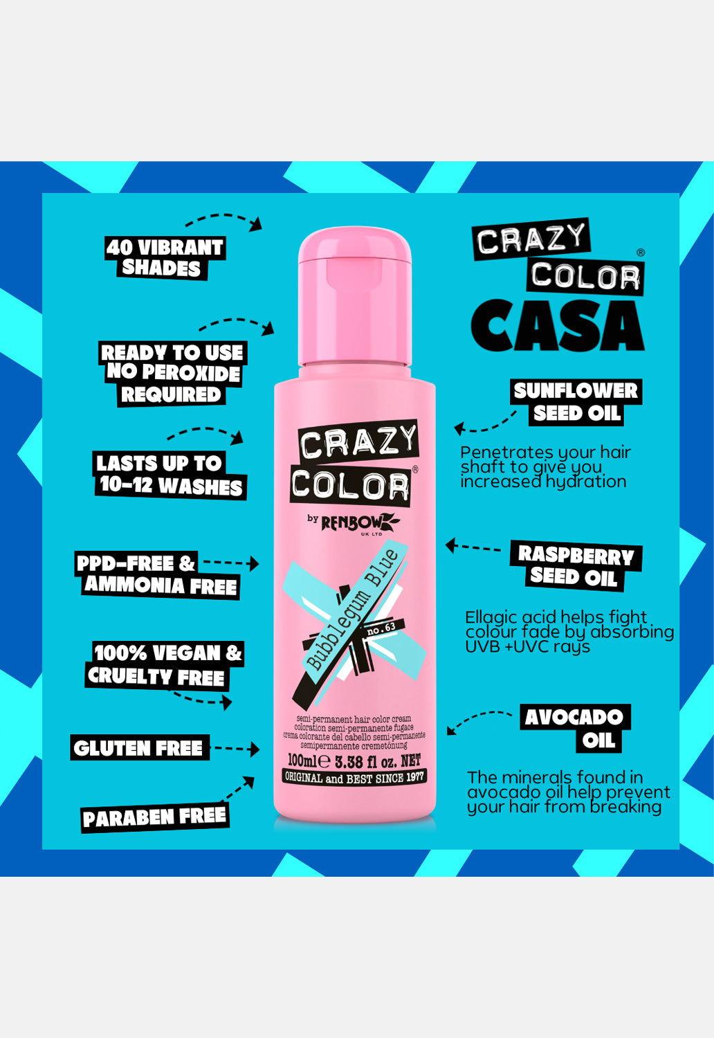 Bubblegum Blue Hair Dye