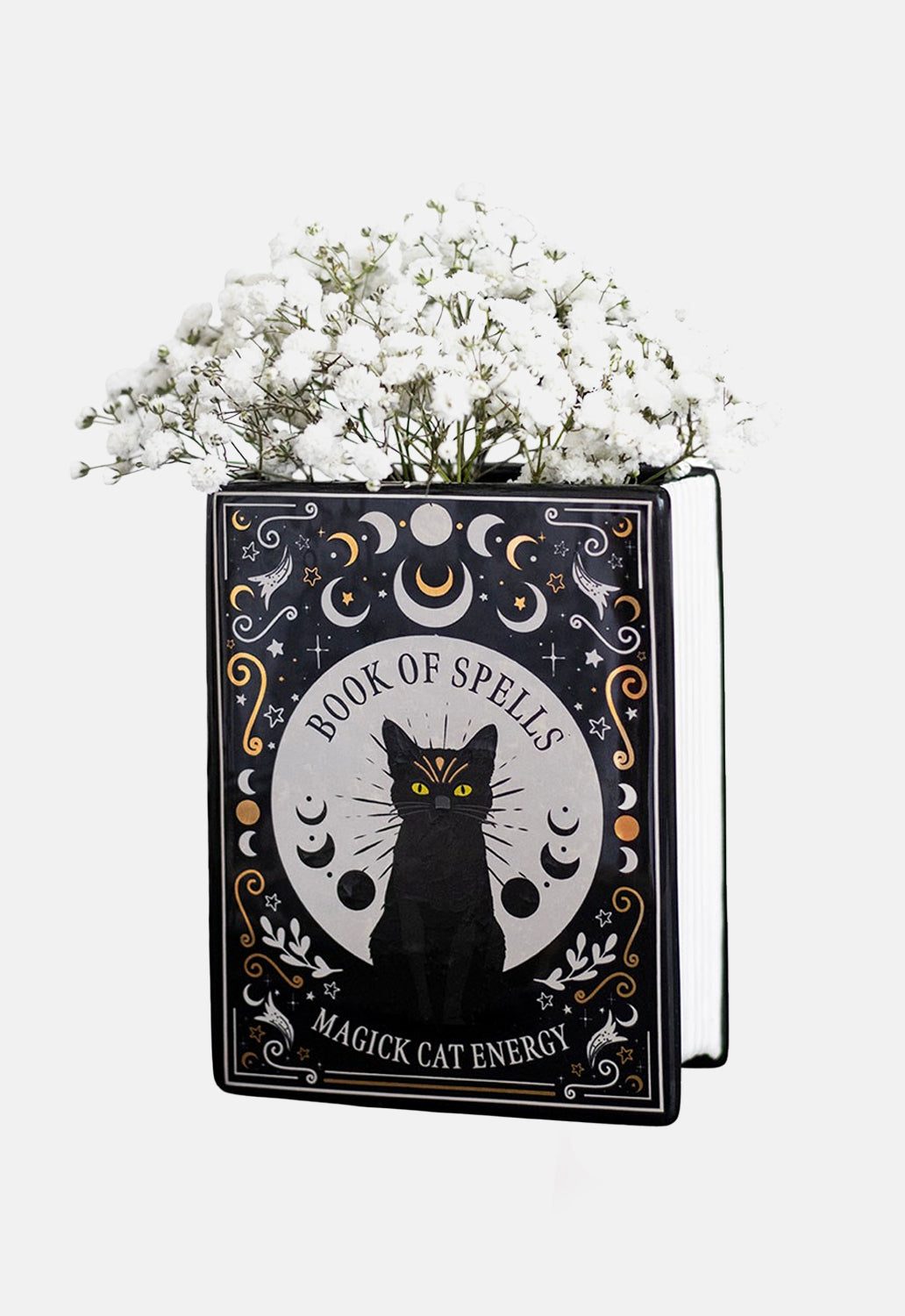 Black Cat Magick Book Vase