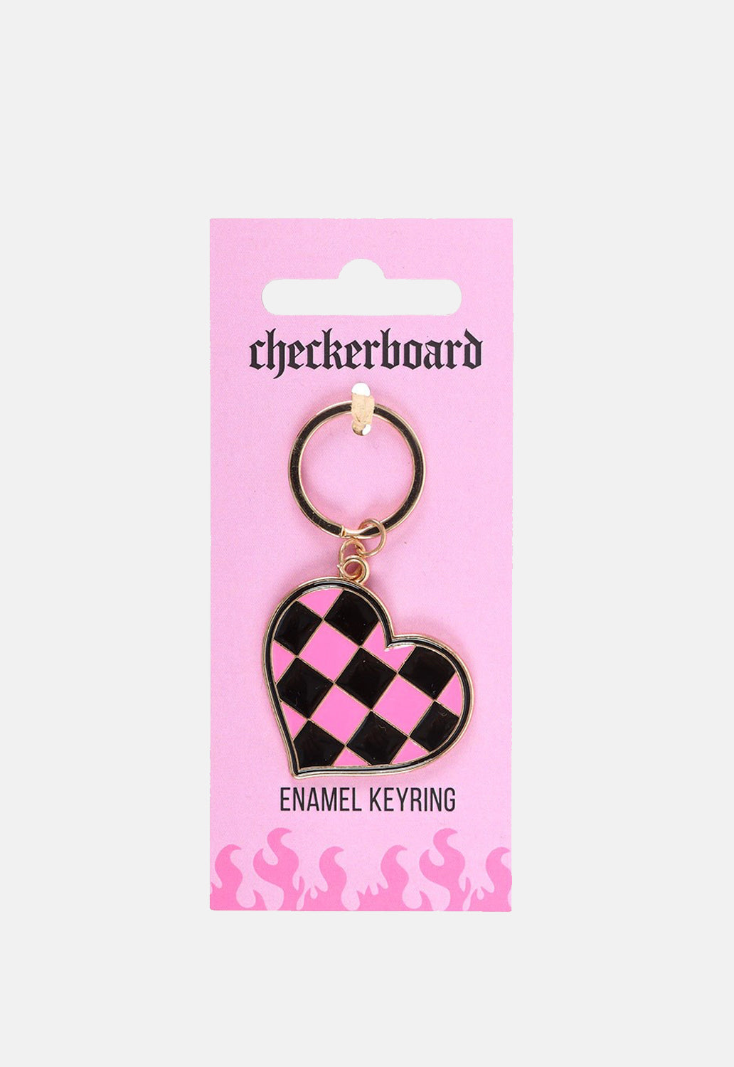 Checkerboard Heart Keyring