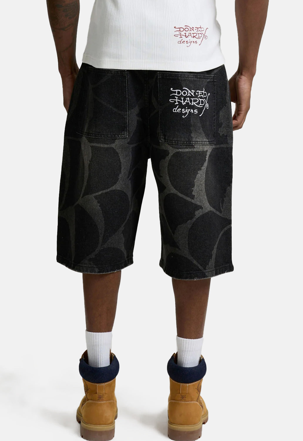 Gothic Cobweb Denim Jorts