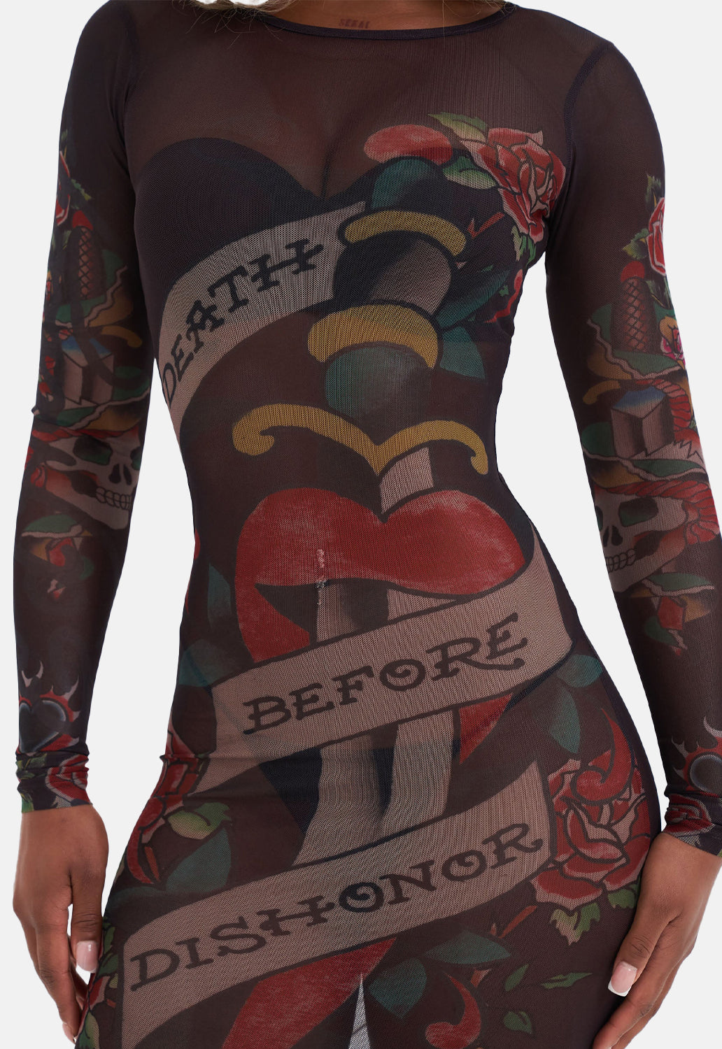 Death Before Dishonour Mesh Dress