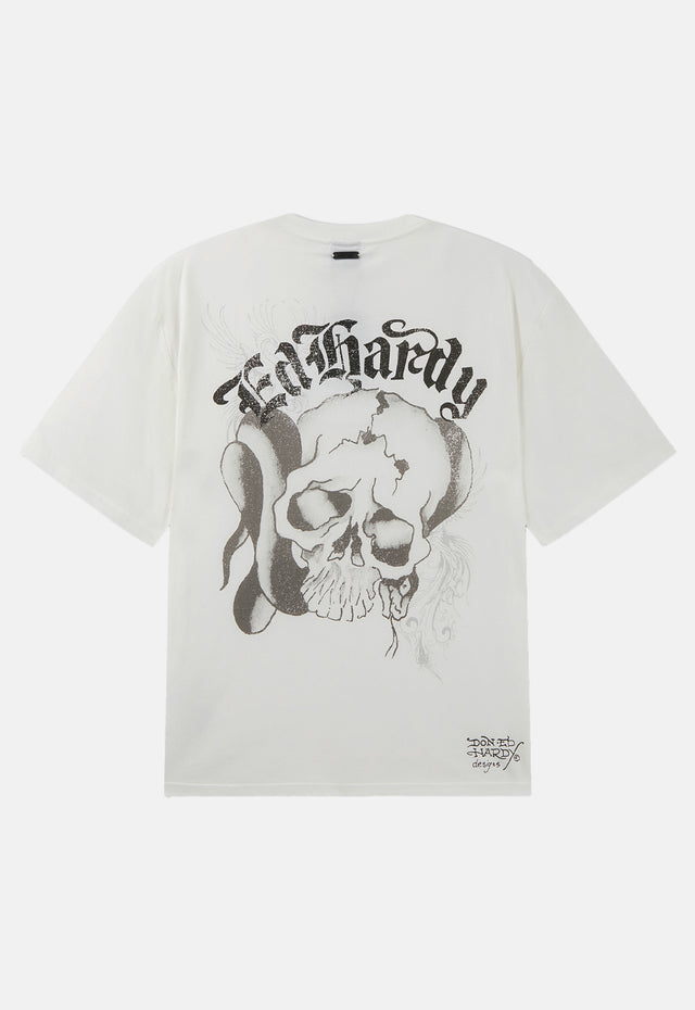 Faded Gothic Skull Relaxed T-Shirt