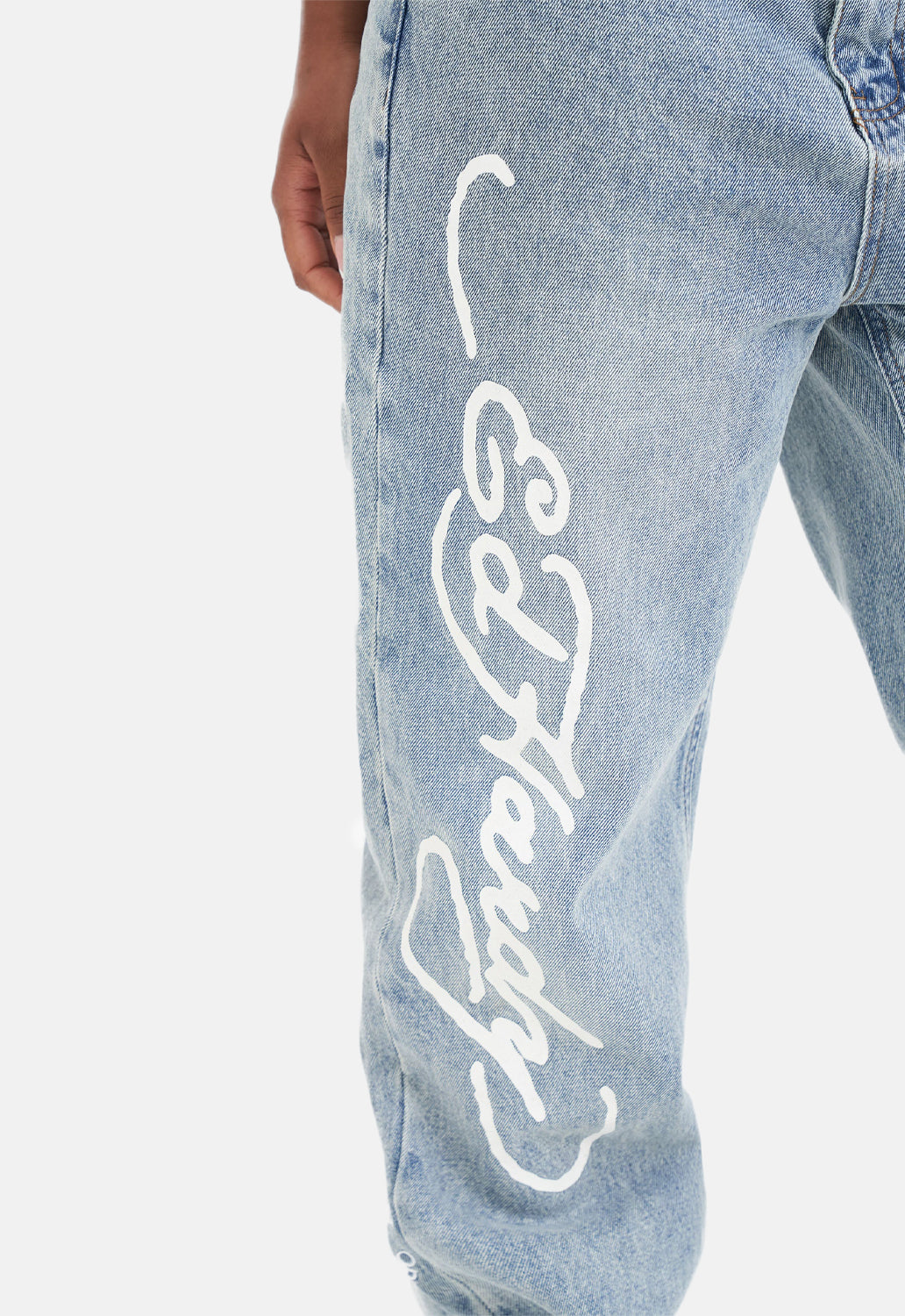 Flaming Skull Relax Denim Jeans