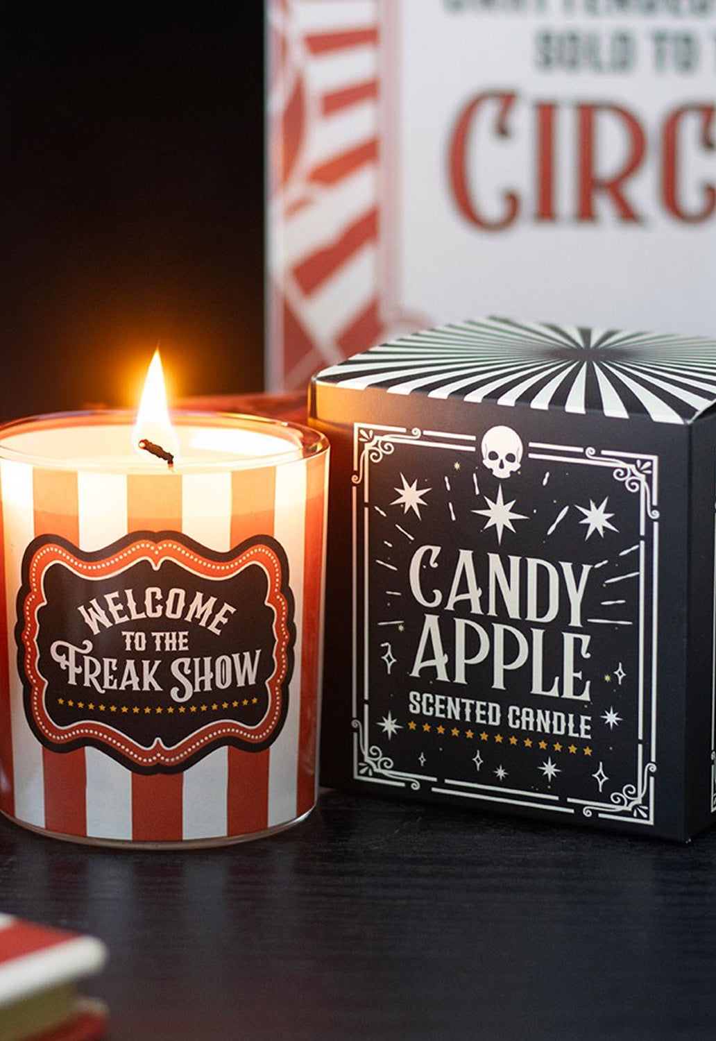 Freak Show Candy Apple Candle