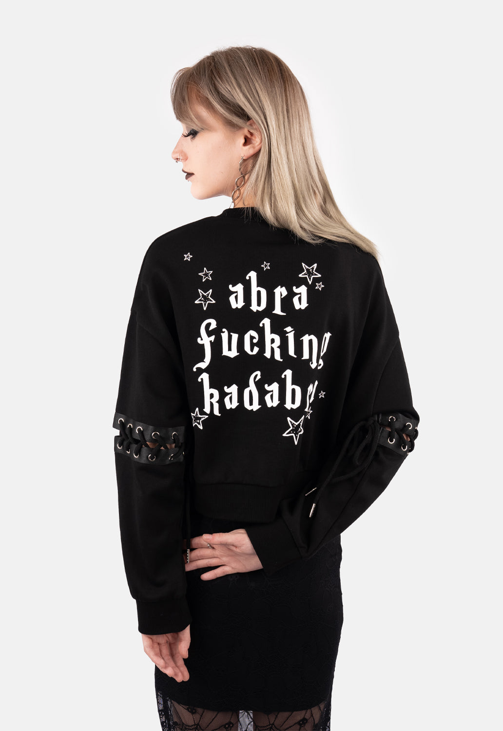 Hexa Lace Up Sleeve Sweater