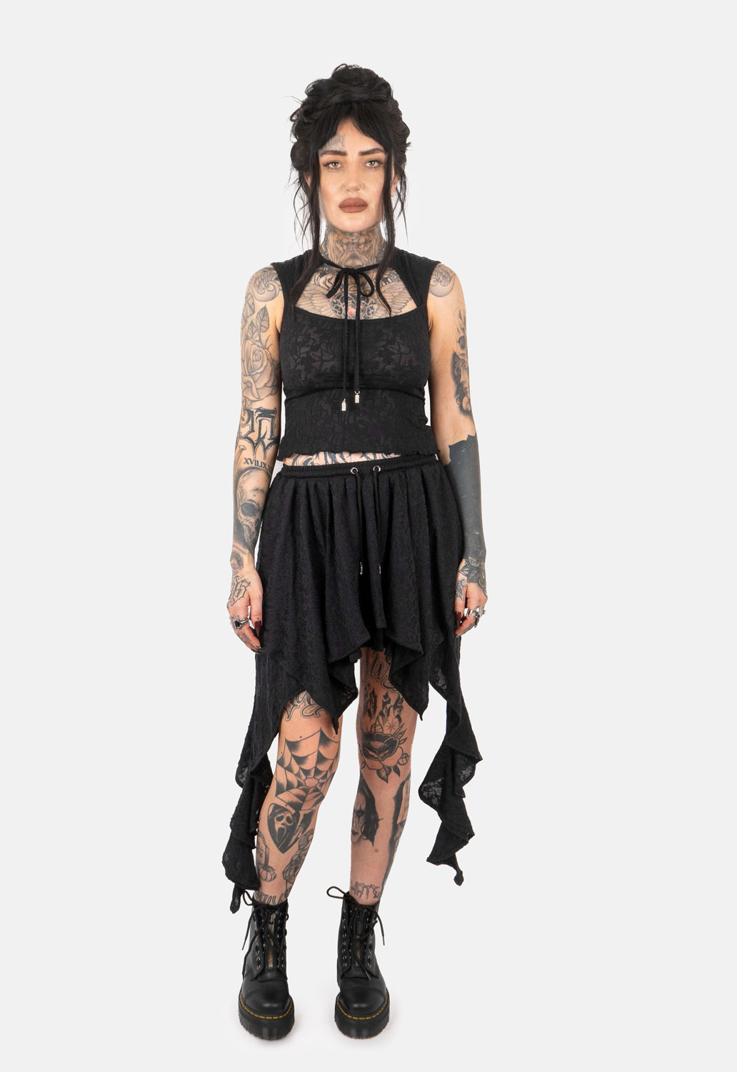 Marigold Front Tie Lace Top
