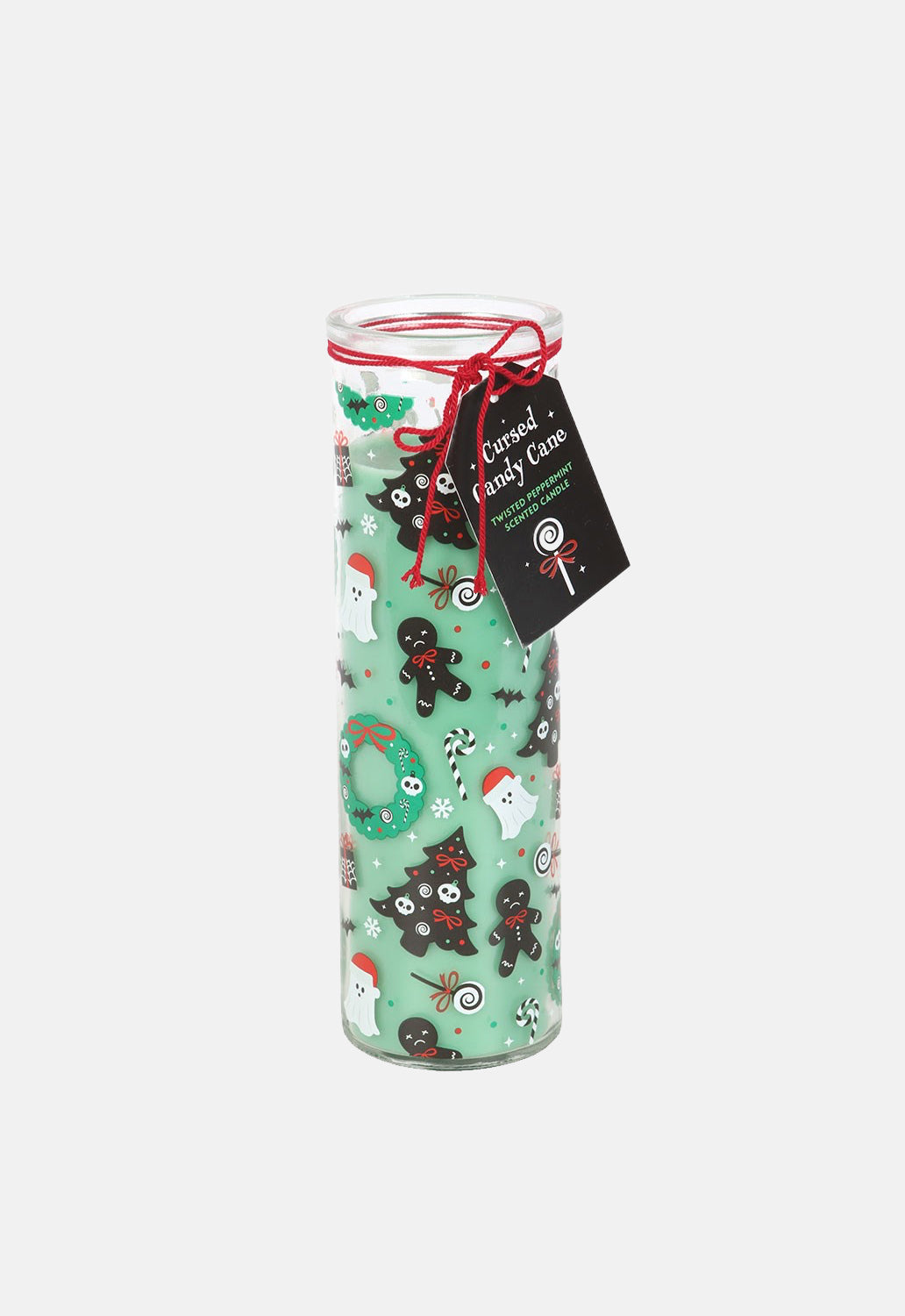 Merry Christmas Cursed Candy Cane Tube Candle