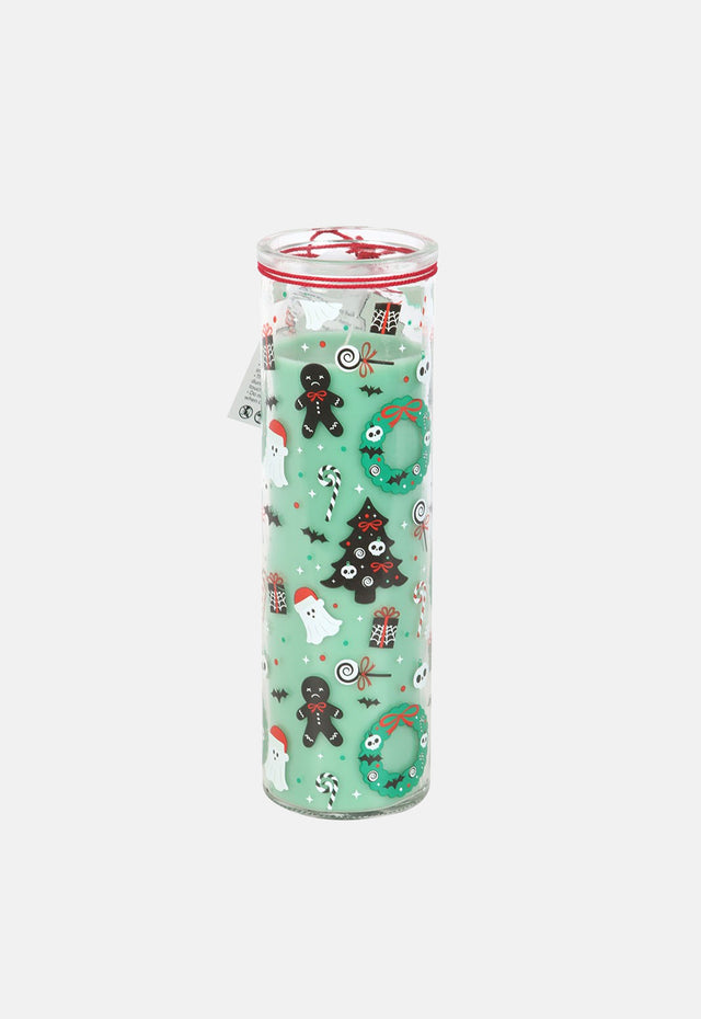 Merry Christmas Cursed Candy Cane Tube Candle