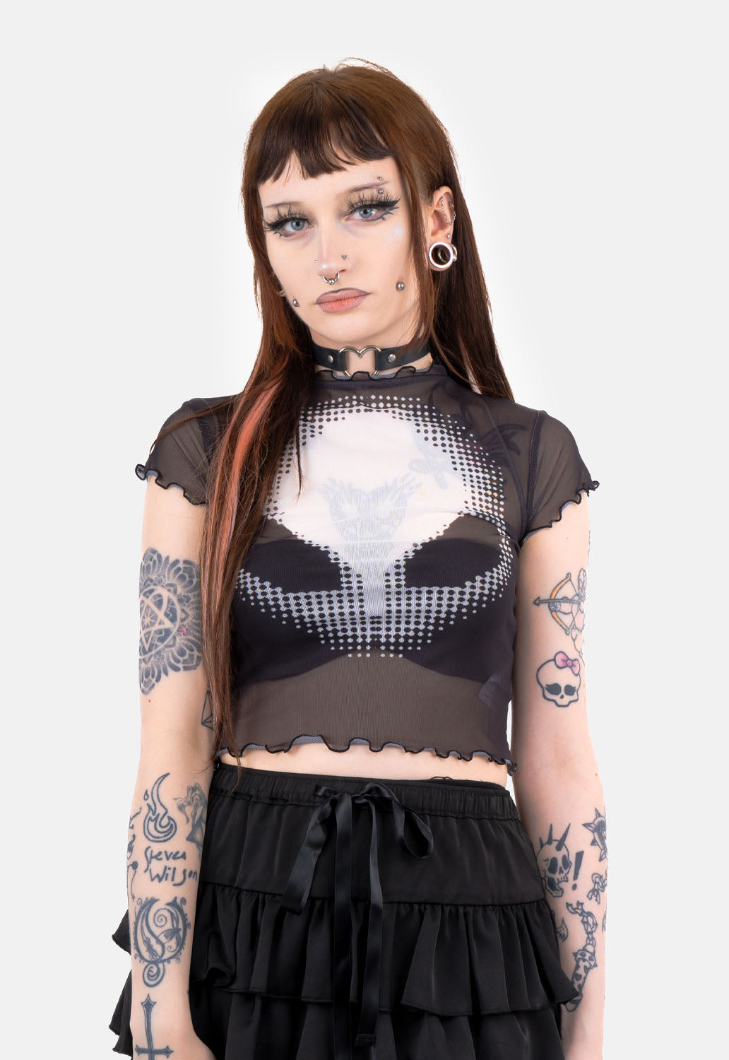 Myst Alien Print Mesh Top