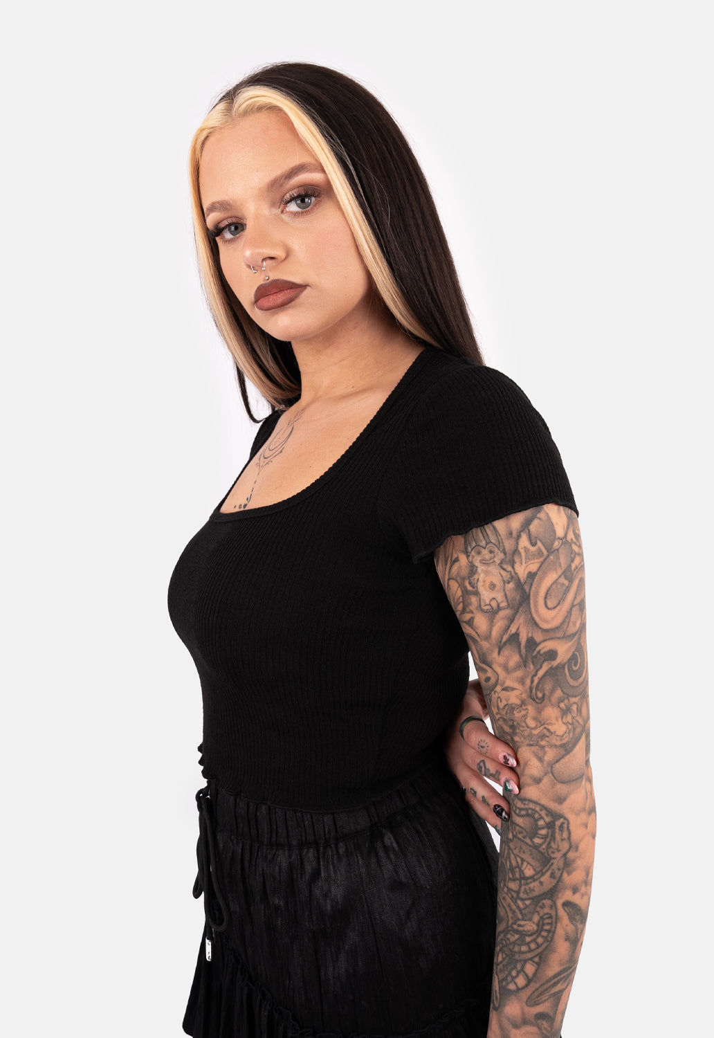 Pandora Ribbed Cap Sleeve Top