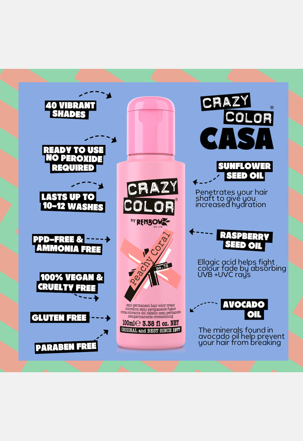 Peach Coral Hair Dye