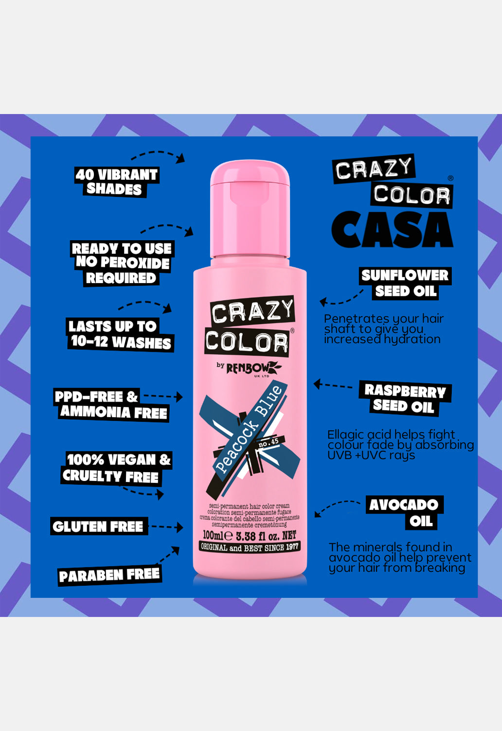 Peacock Blue Hair Dye