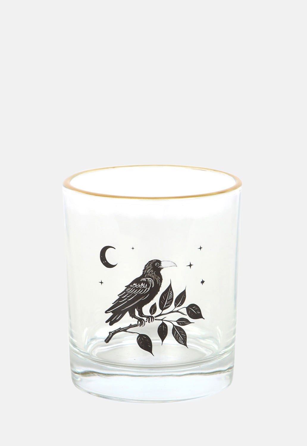 Perched Raven Drinking Glass