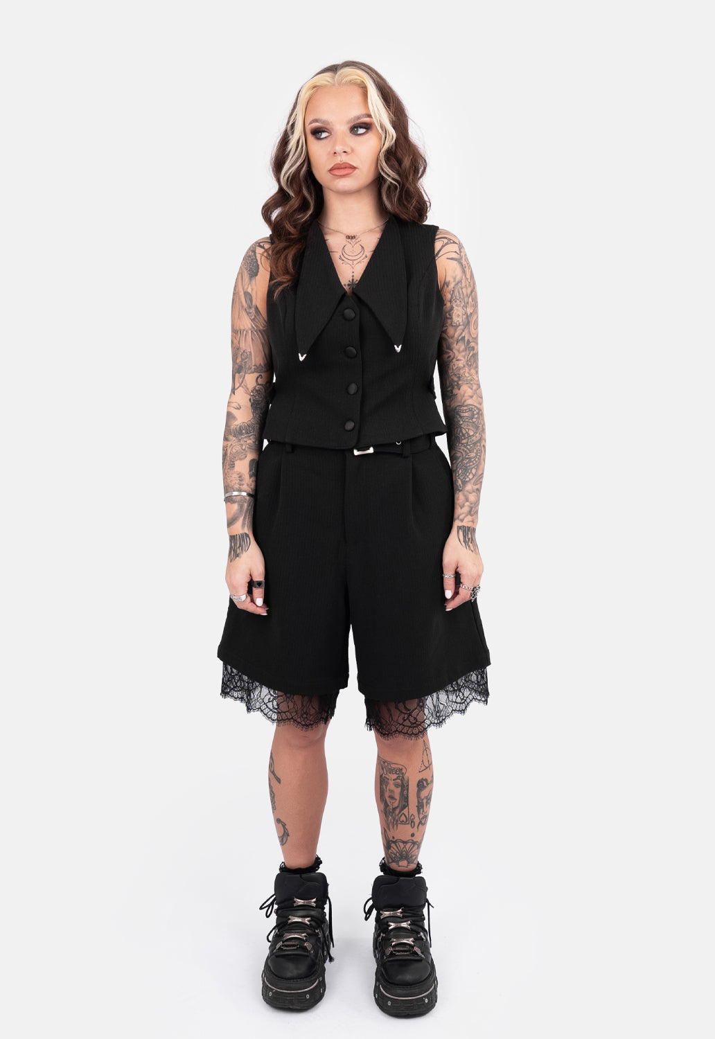 Reena Crop Button Up Vest