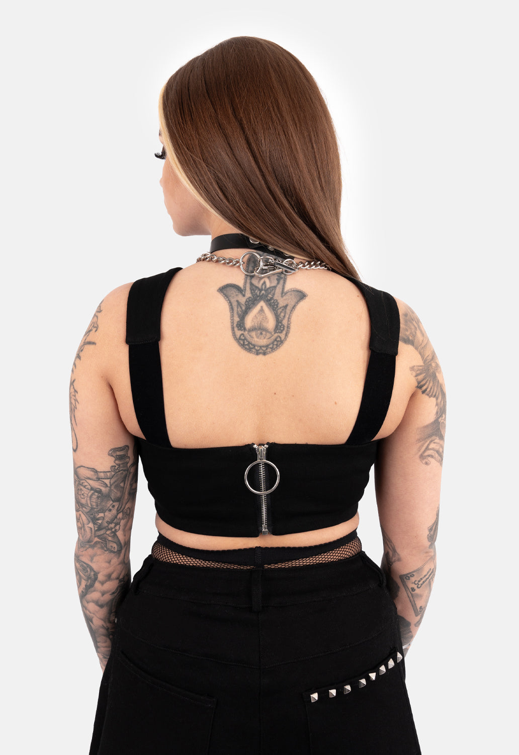 Rizzo Printed Denim Corset Top