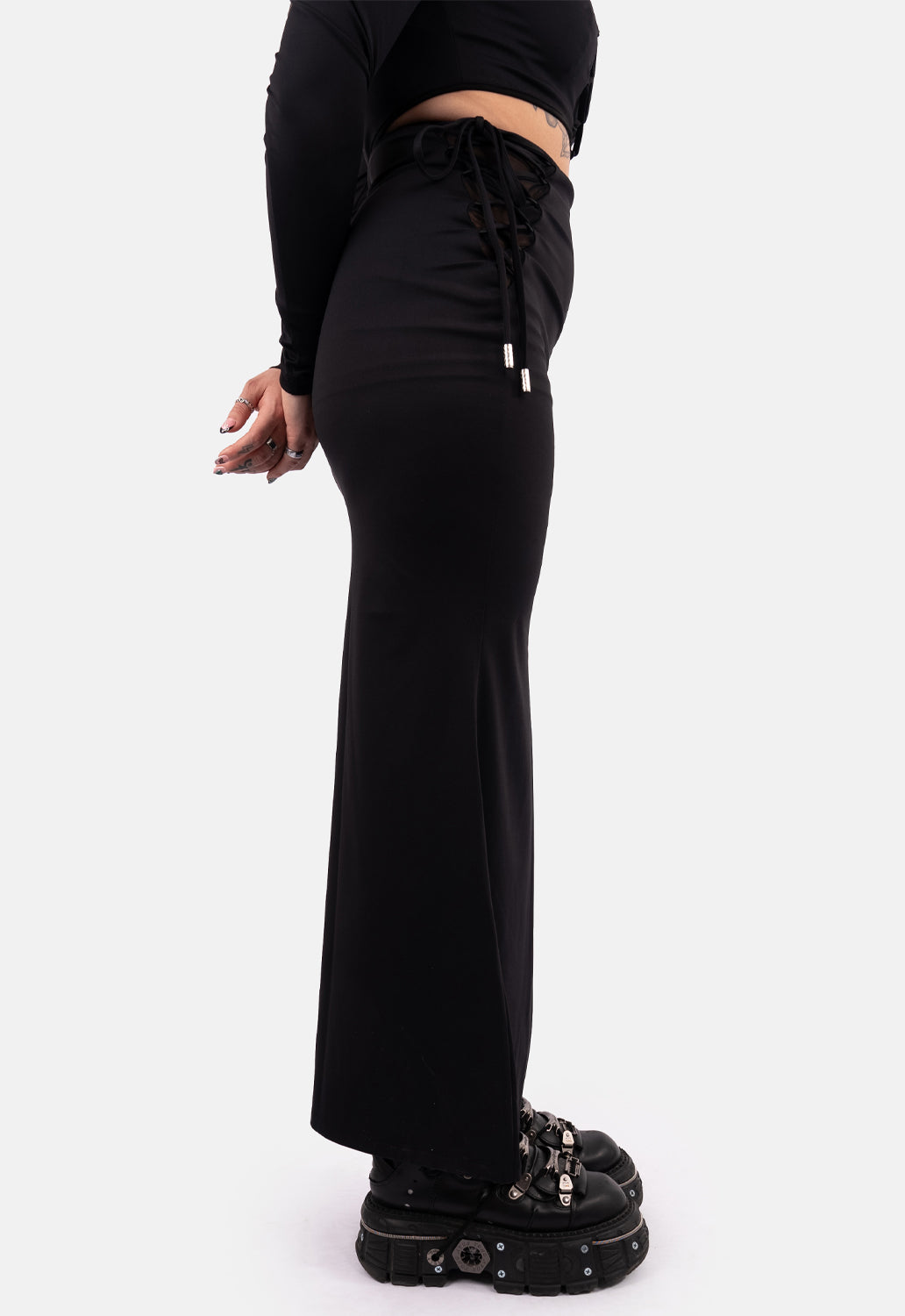 Rosario Lace Up Maxi Skirt