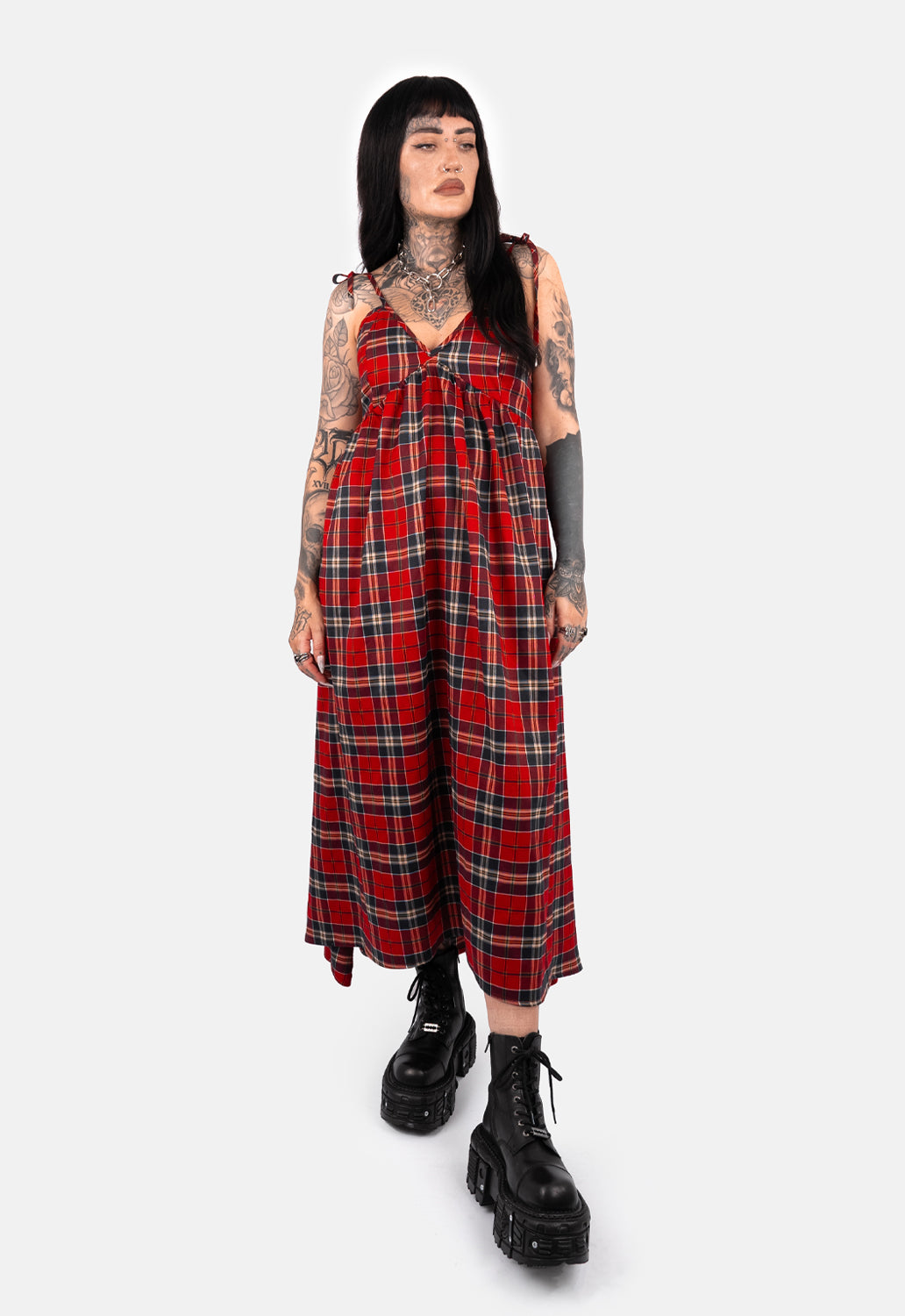 Rowena Check Strap Maxi Dress