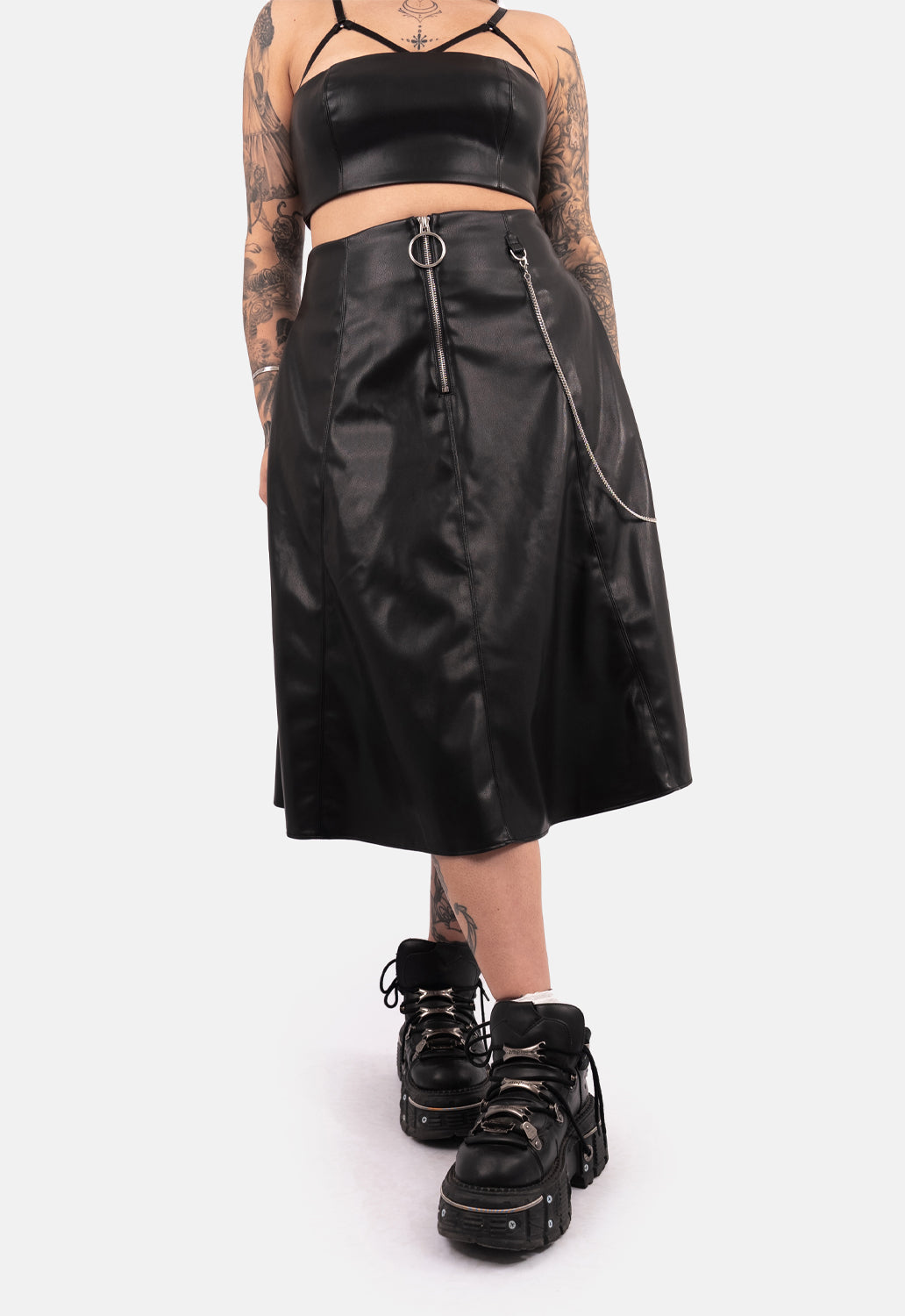 Sable Midaxi PU Skirt