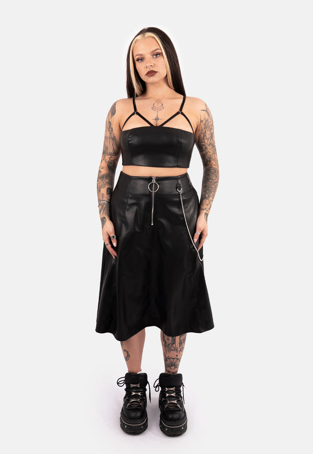 Sable Midaxi PU Skirt