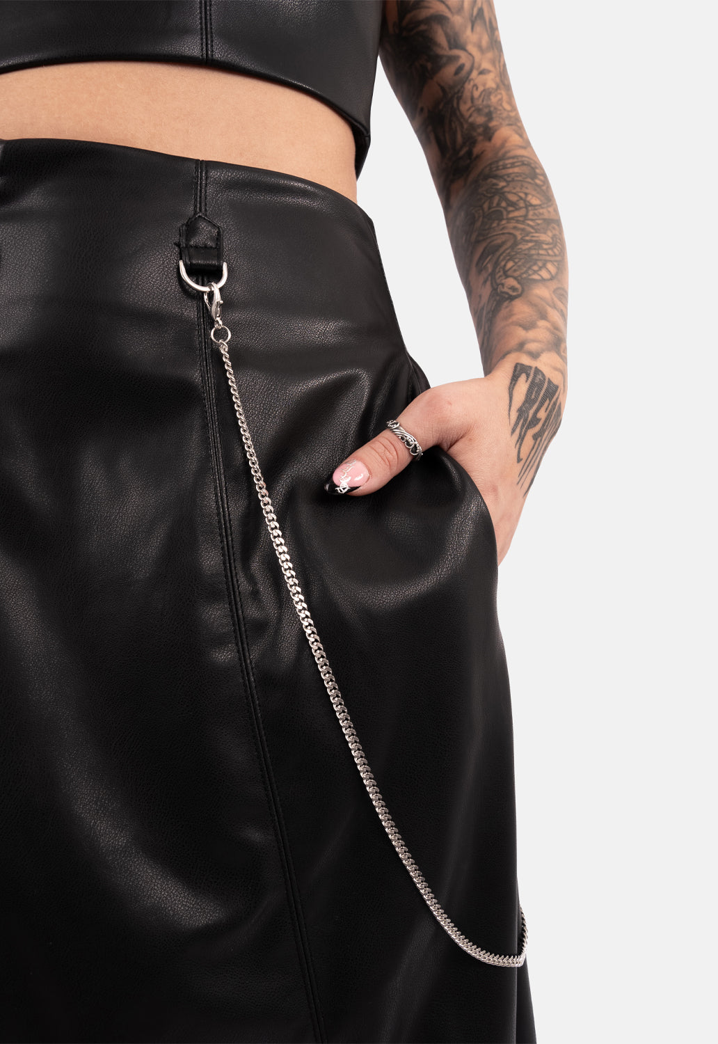 Sable Midaxi PU Skirt