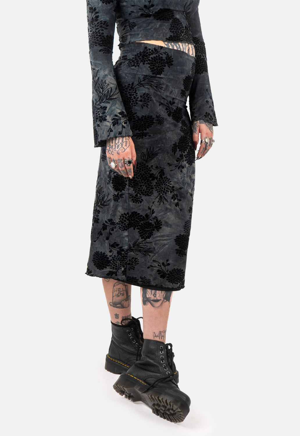 Sal Flocked Midaxi Skirt