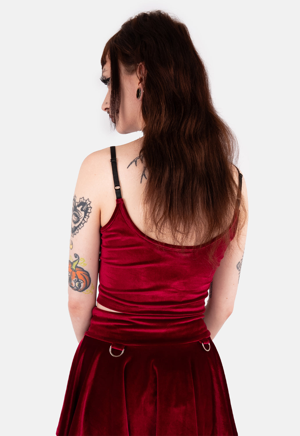 Salem Cross Velvet Crop Top