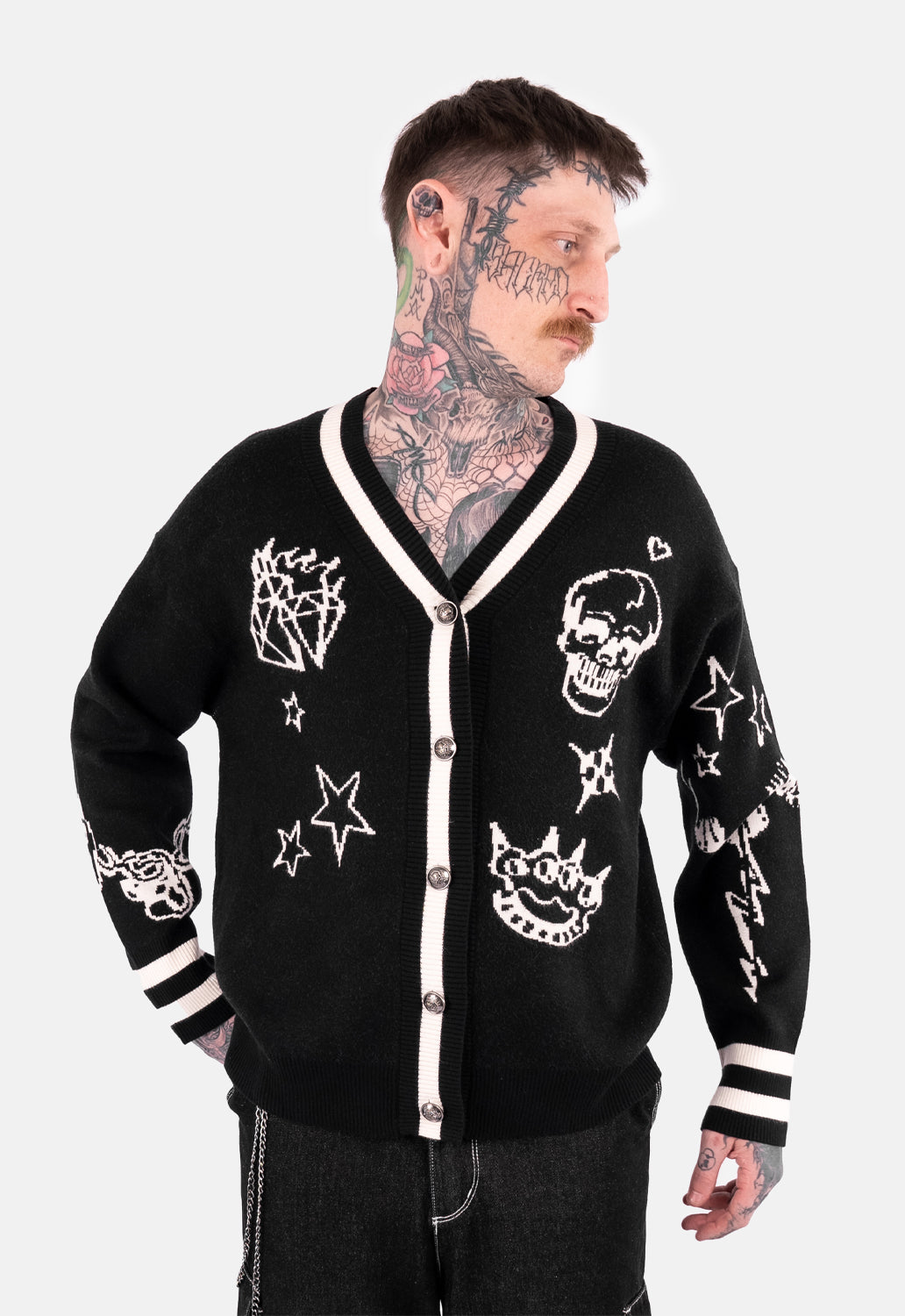Soren Tattoo Jacquard Cardigan