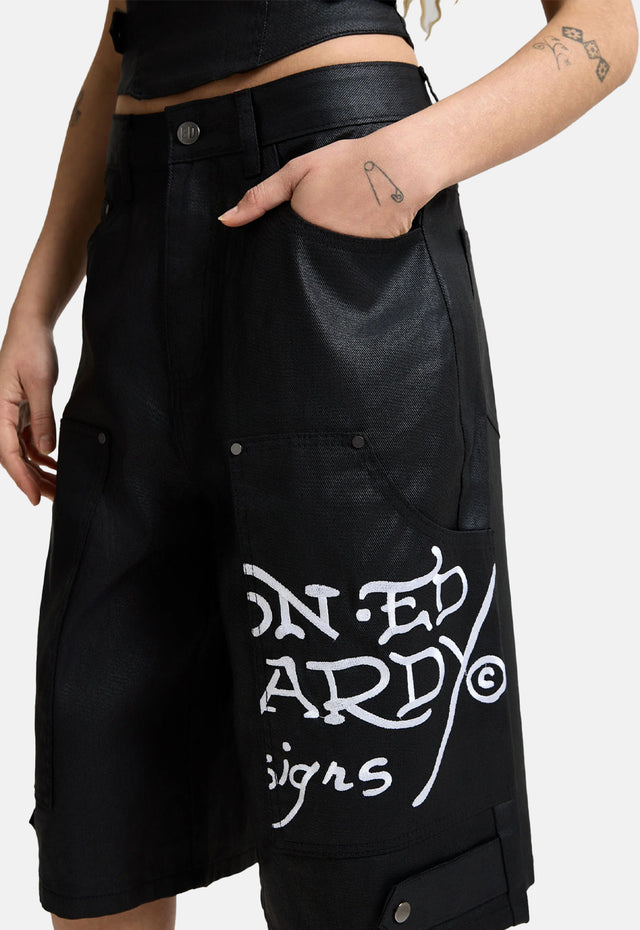 Denim Swallow Biker Jorts