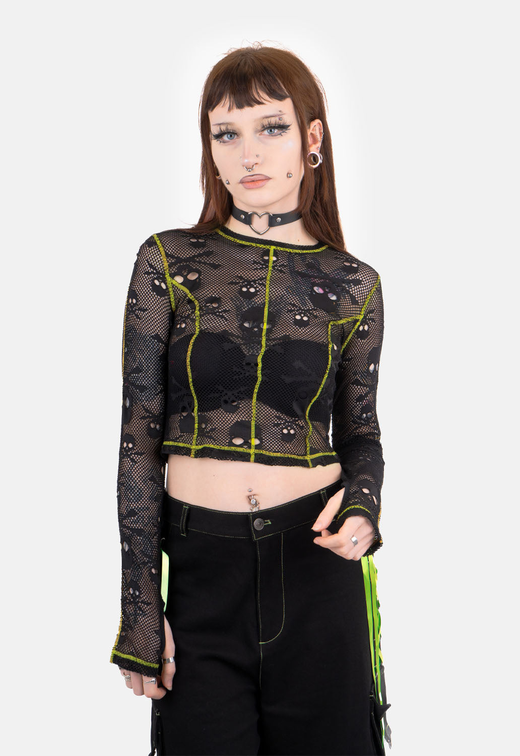 Vesper Skull Mesh Top