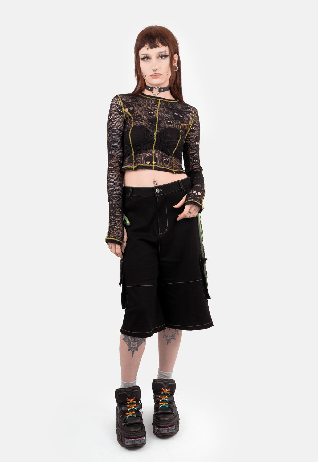 Vesper Skull Mesh Top