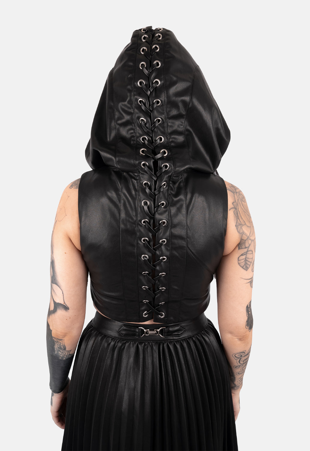 Xena Lace Up Hooded Vest