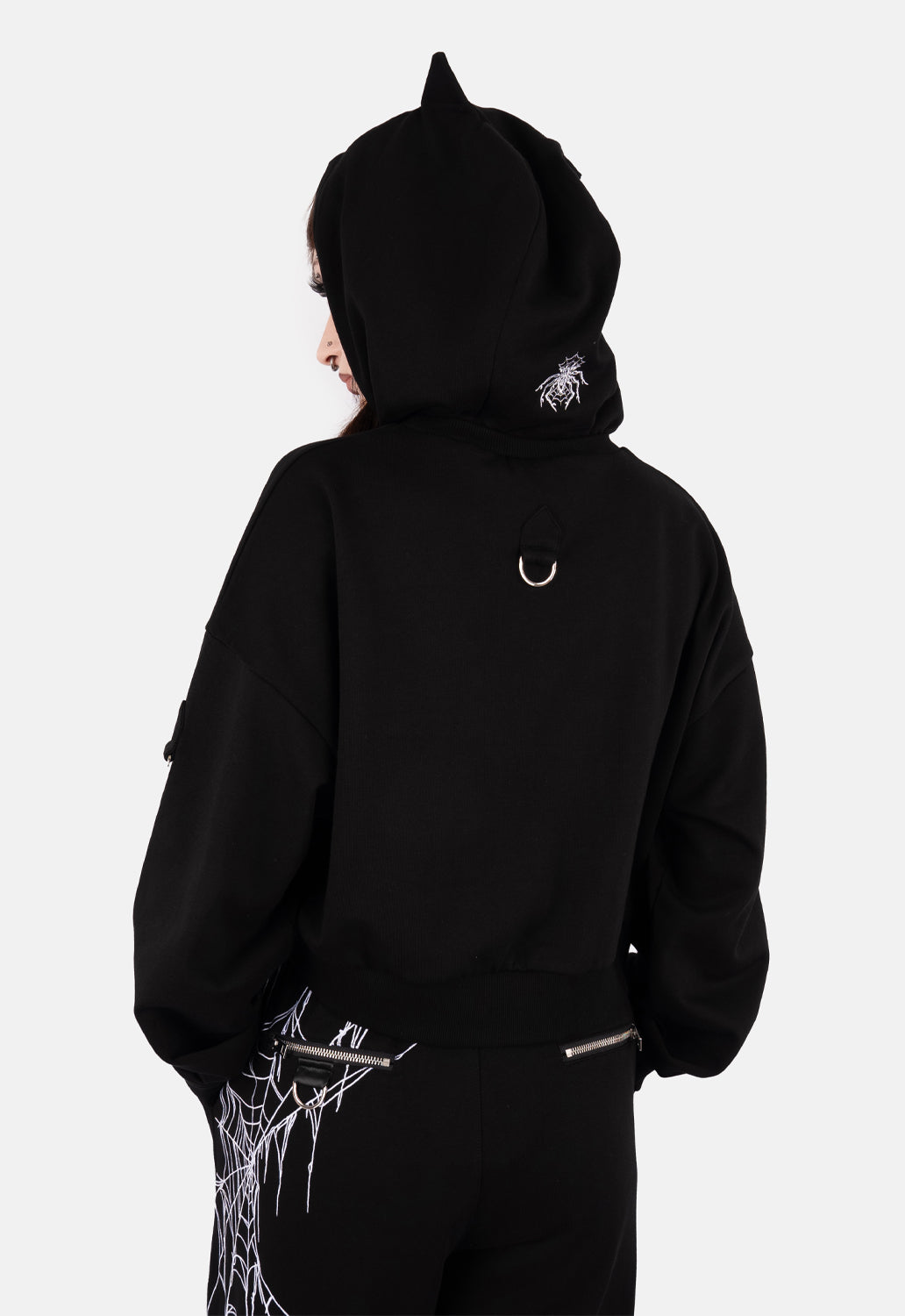 Zoey Demon Ear Crop Hoodie