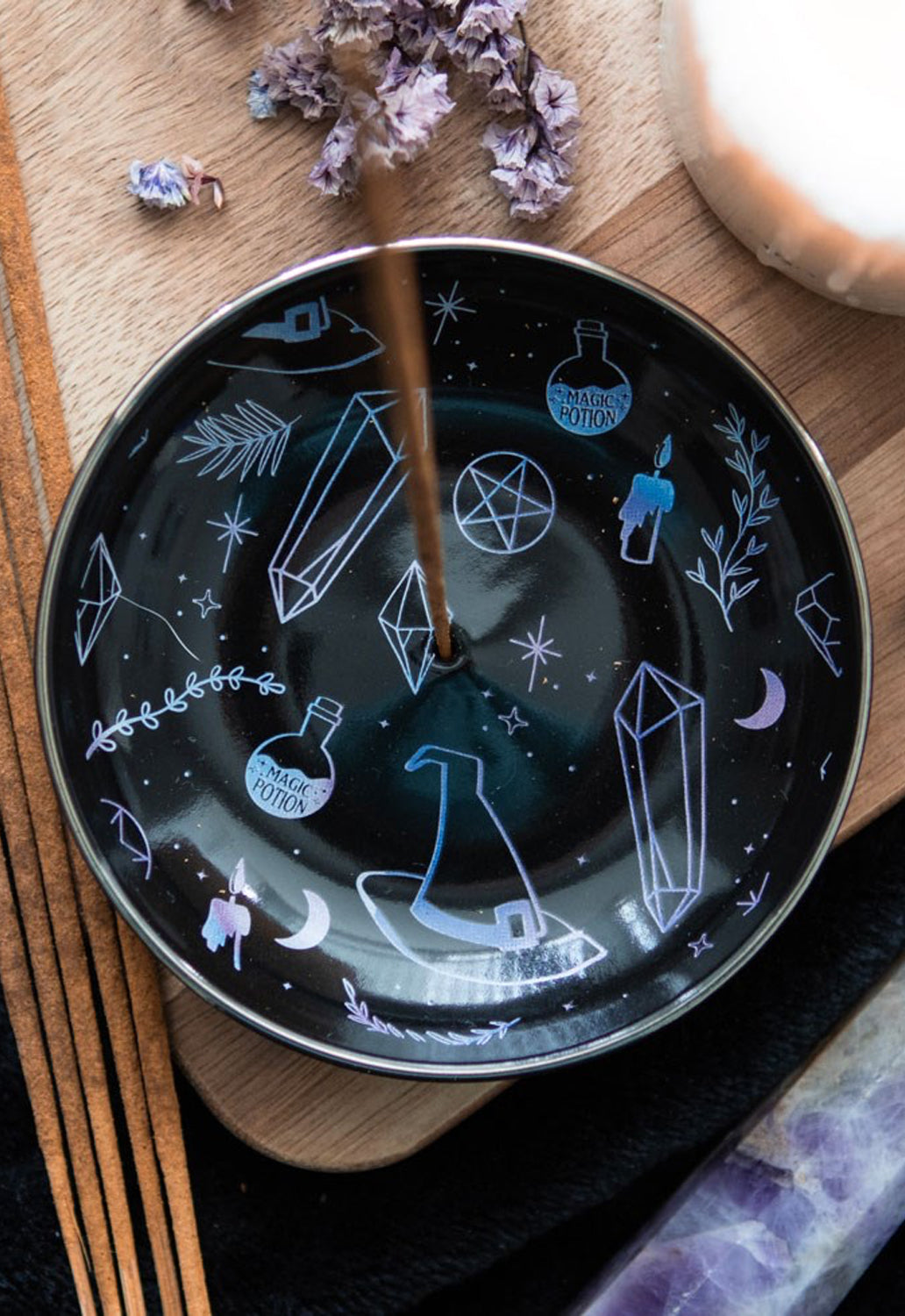 Crystal Witch Incense Holder Plate