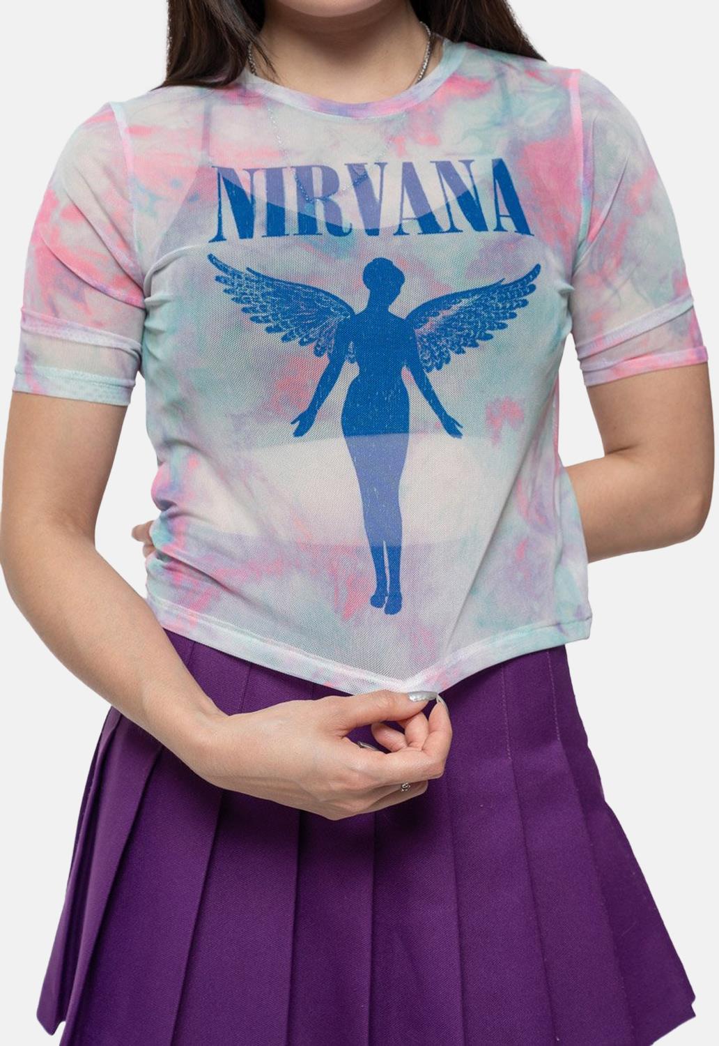 Angelic Blue Mono Mesh Crop Top