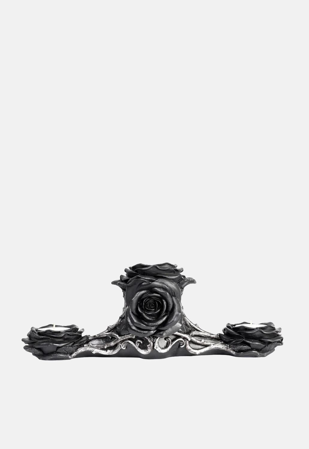 Black Rose Triple Tealight Holder
