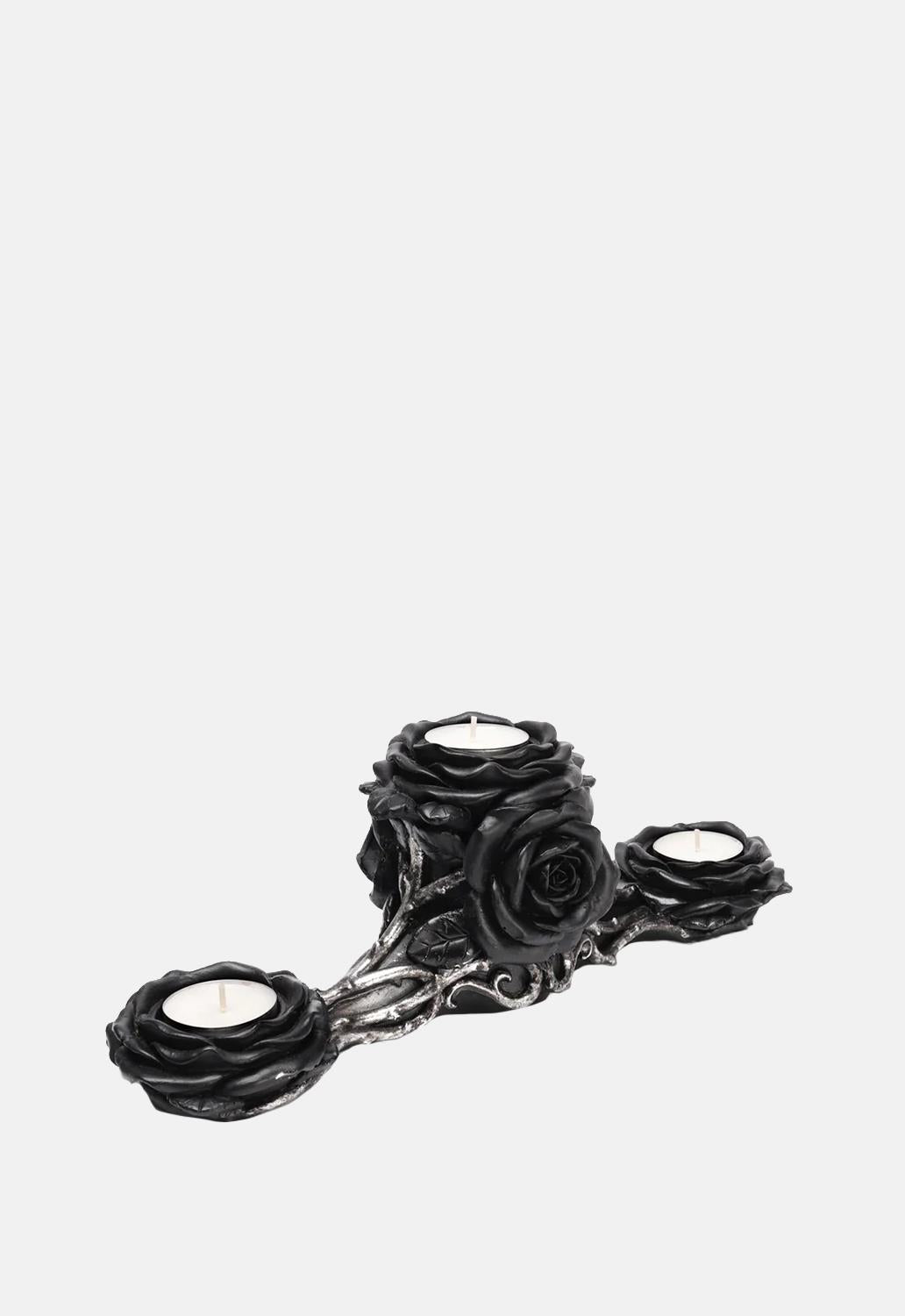 Black Rose Triple Tealight Holder