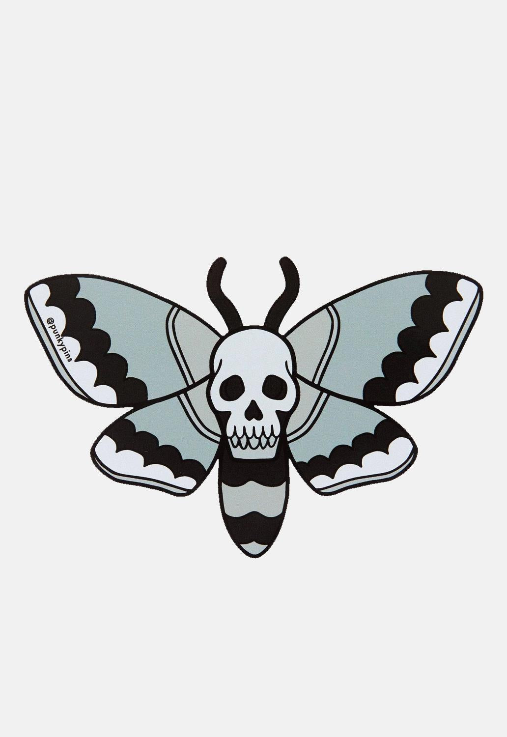 Grey Skull Moth Sticker