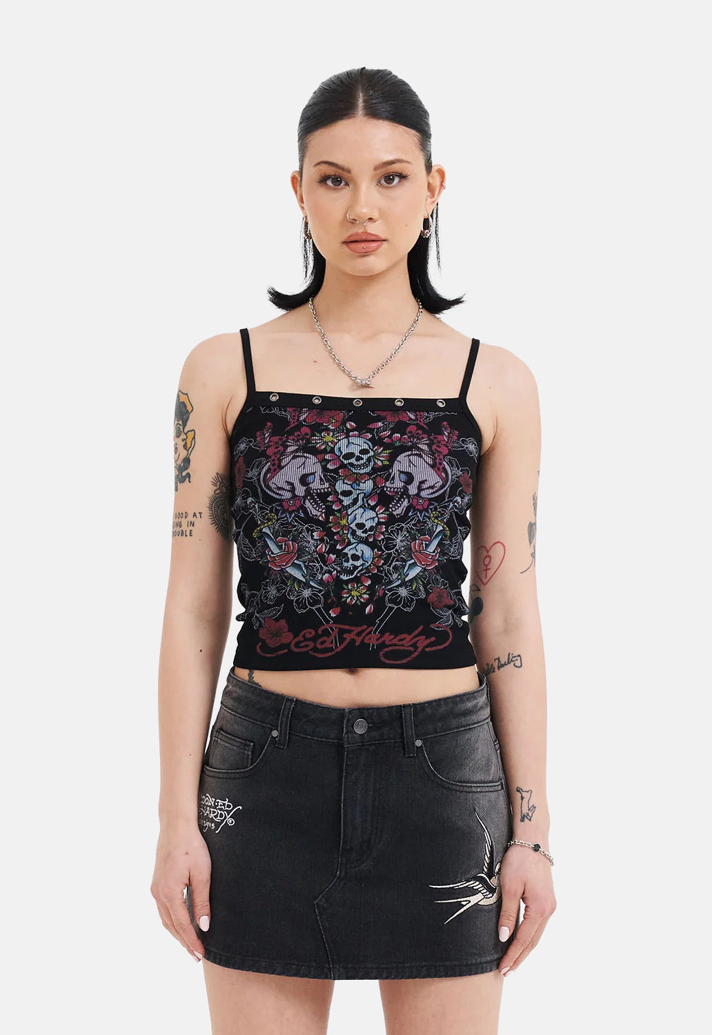 Leopard Print Eyelet Vest Top