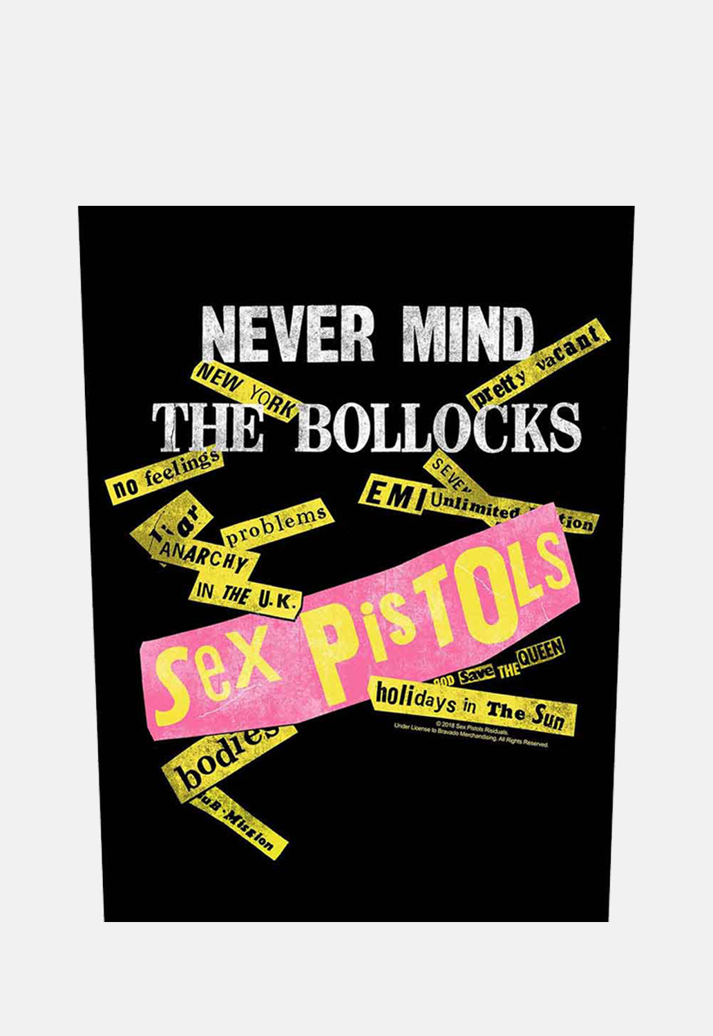 Never Mind The Bollocks Album Tracks Back Patch