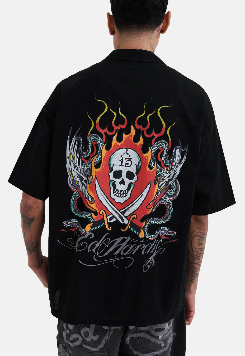 Snake & Skull Flame Camp Shirt