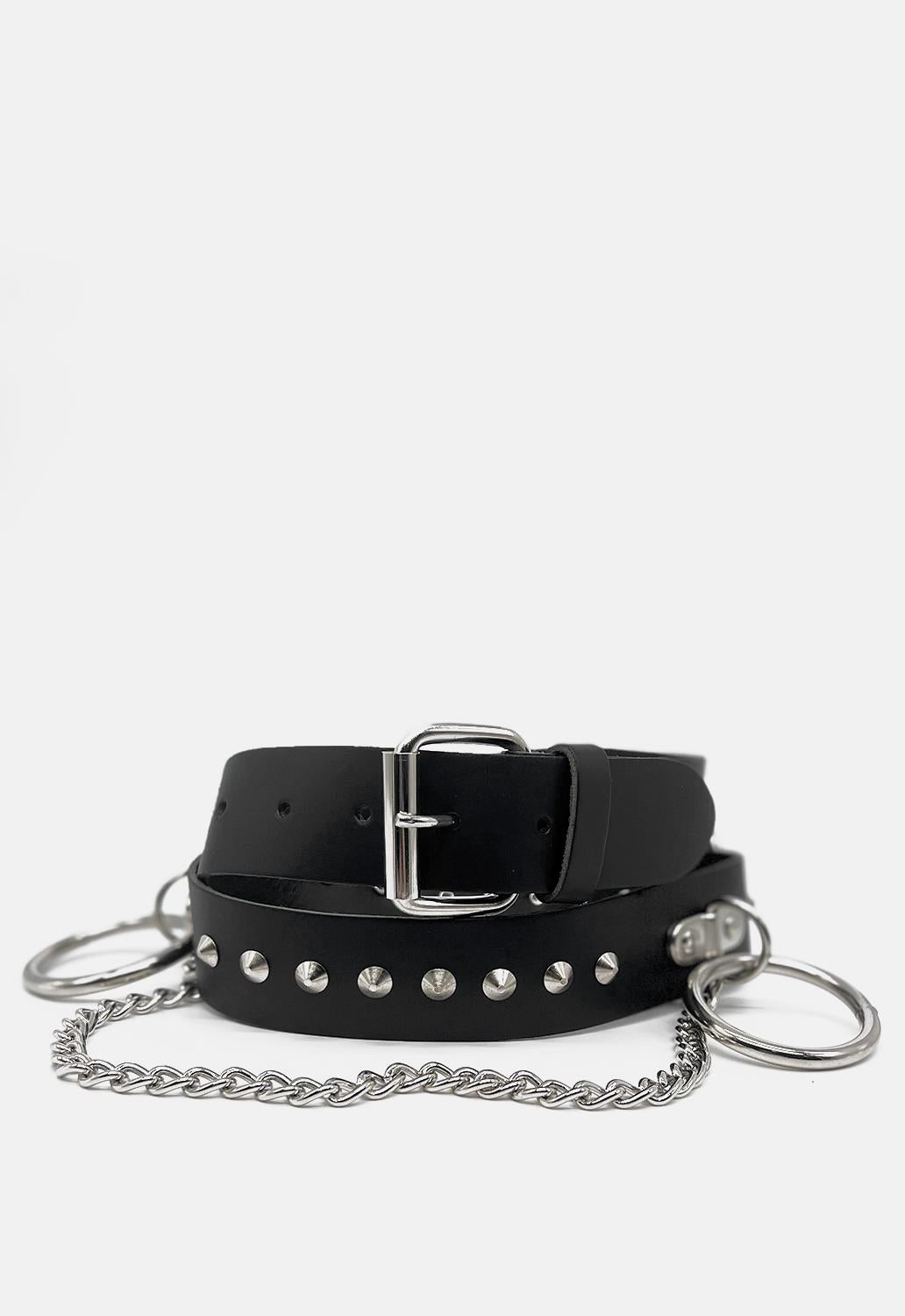 1 Row Conical Chain & O-Ring Leather Belt