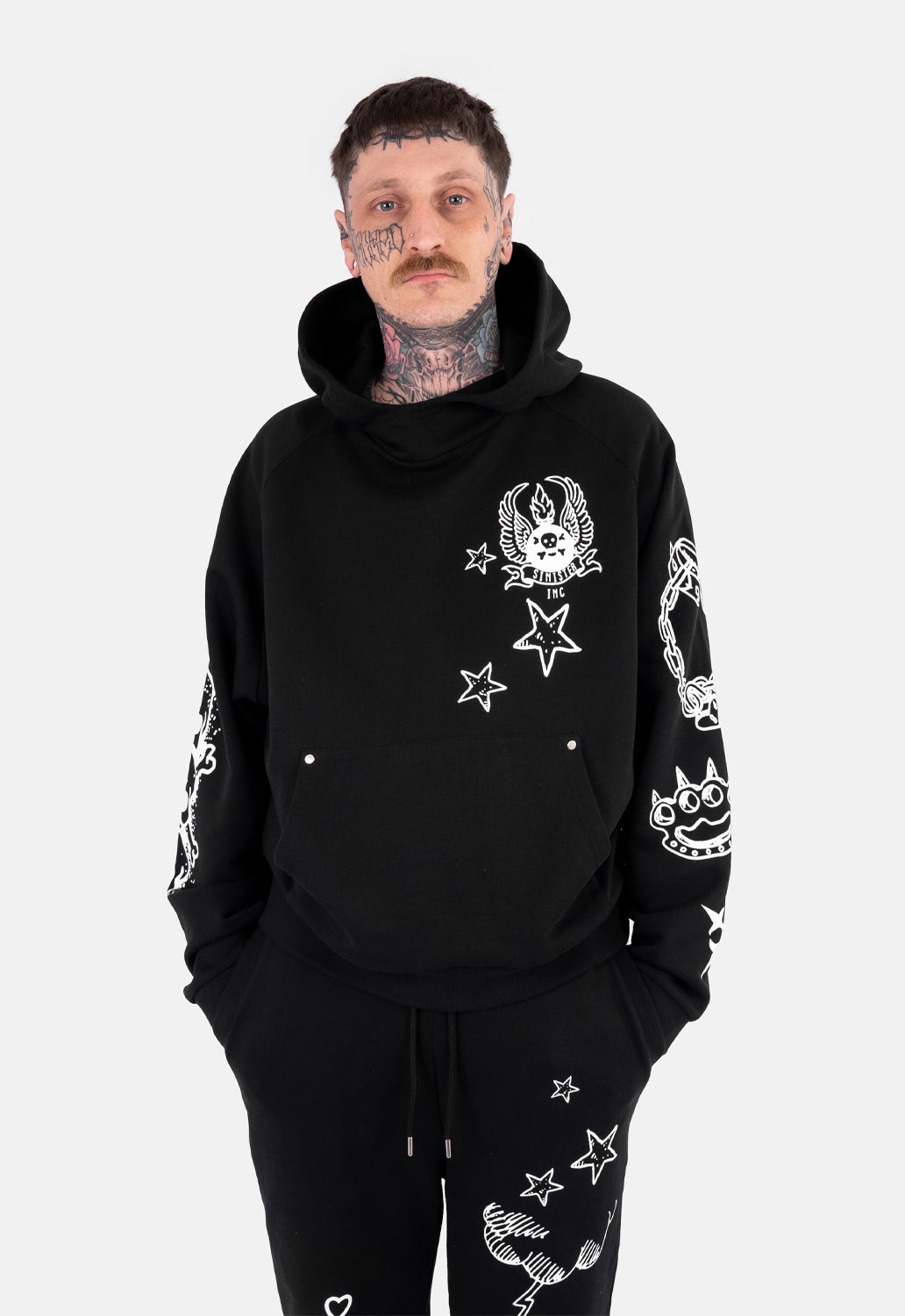 Able Tattoo Print Hoodie