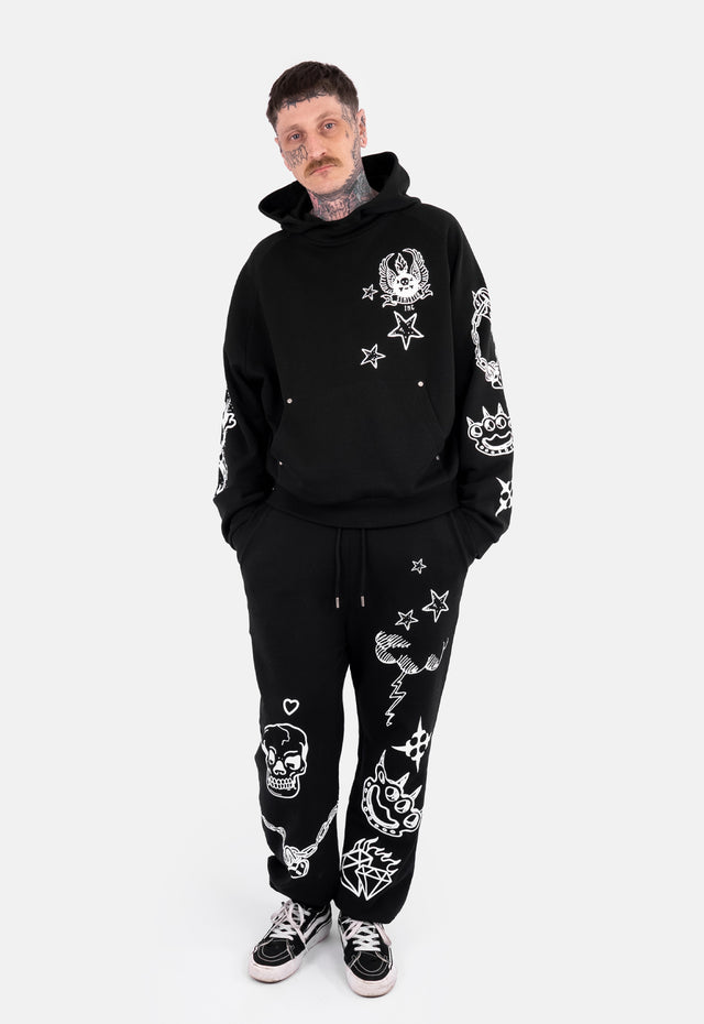 Able Tattoo Print Hoodie