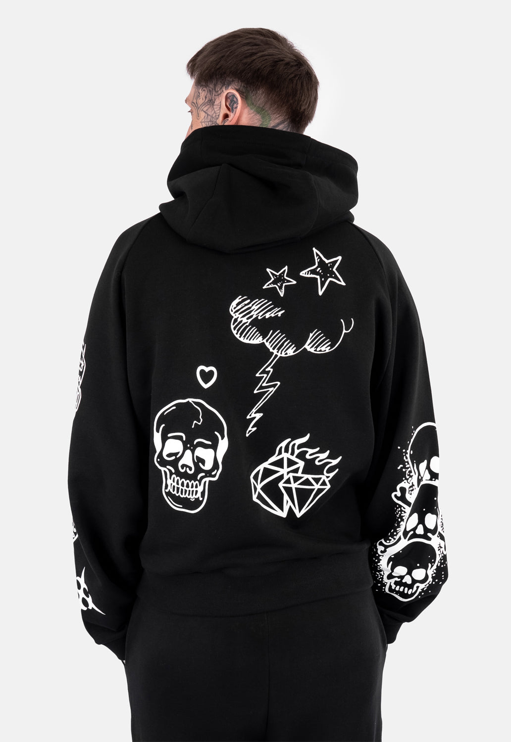 Able Tattoo Print Hoodie